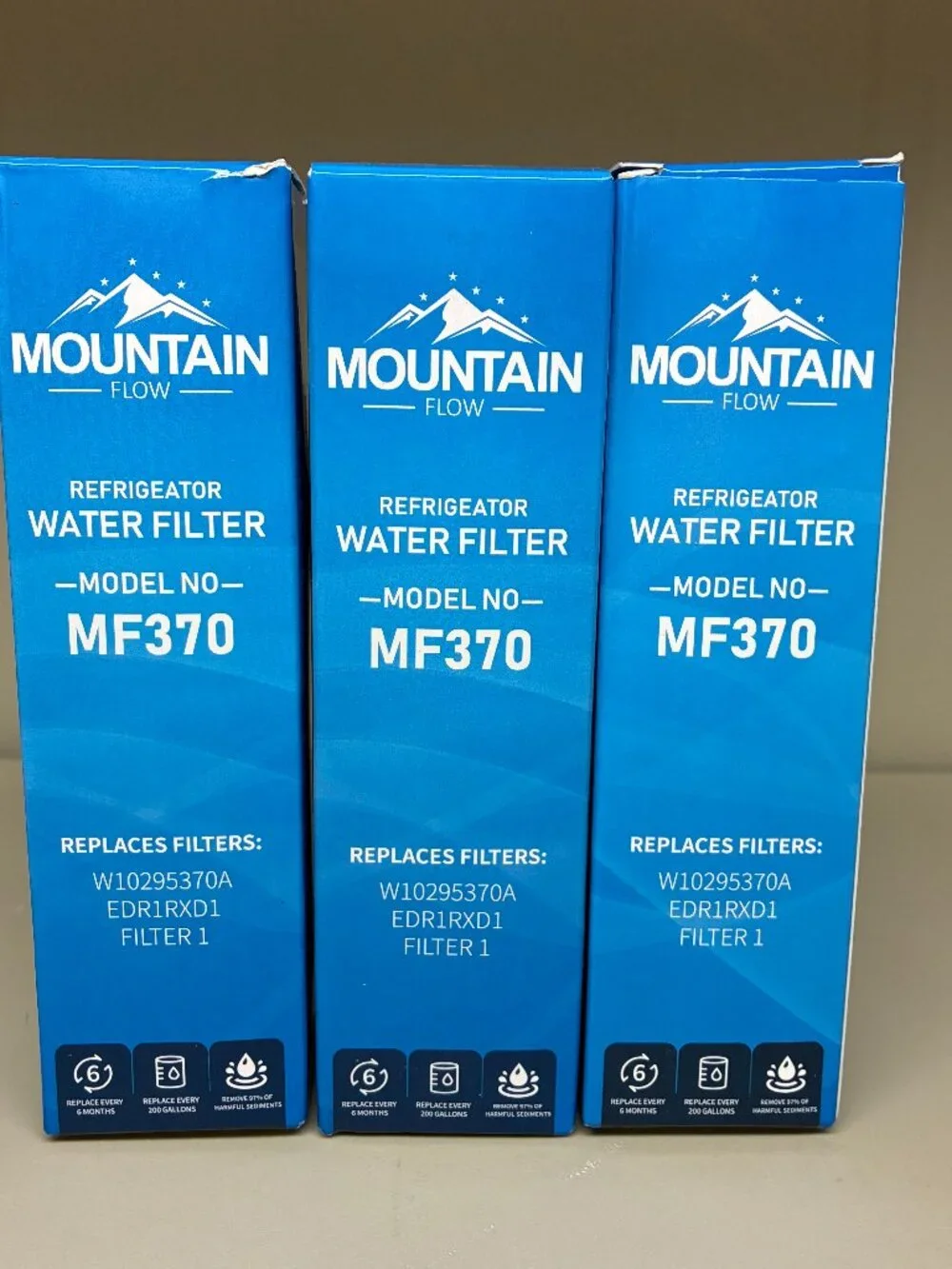 Mountain Flow Refrigerator Water Filter MF370 Replacement Bundle Of 3